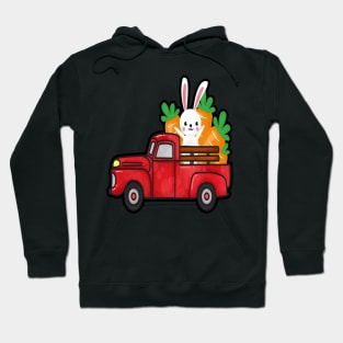 Easter Bunny Carrot Red Truck Hoodie